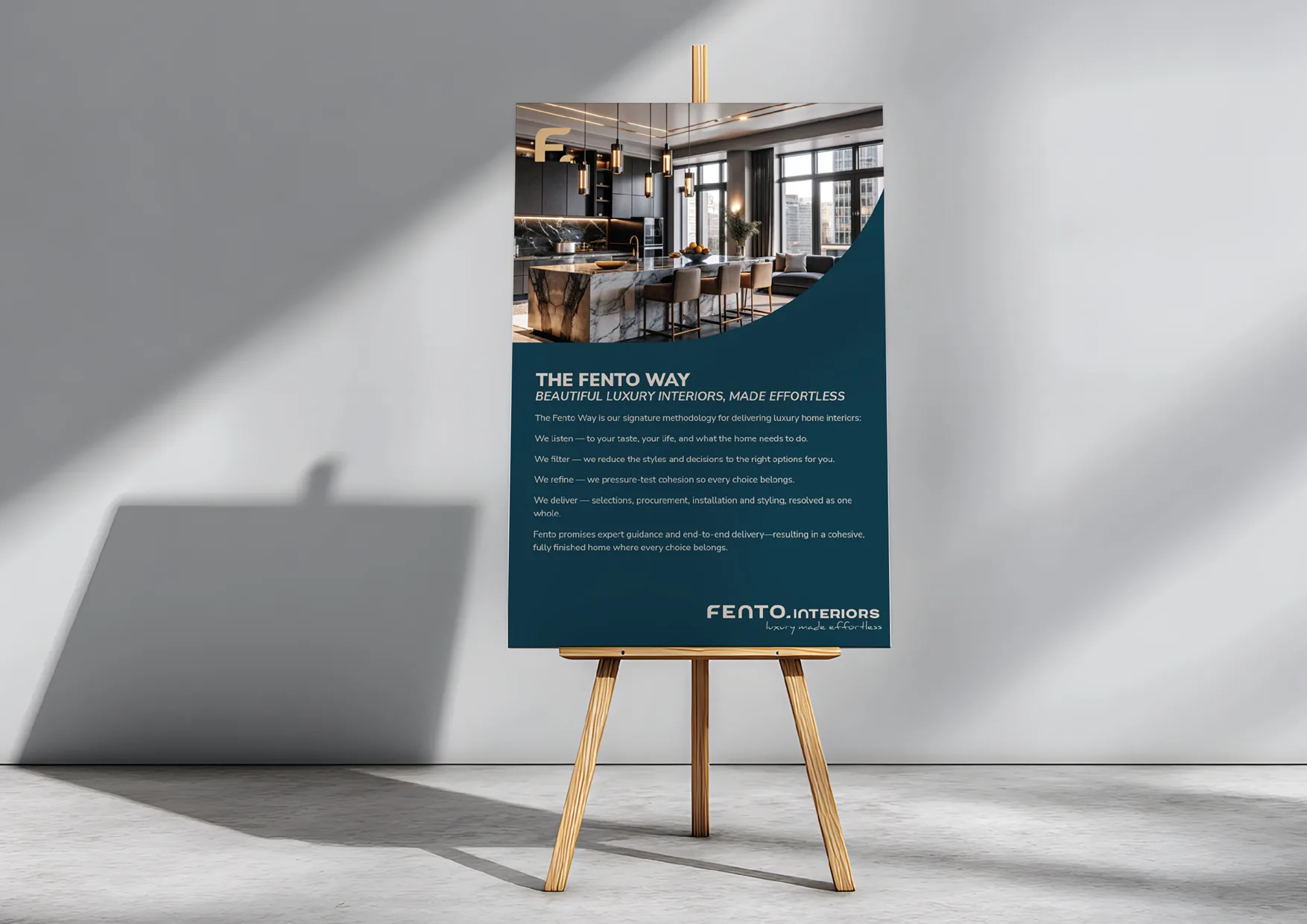 Fento Interiors brand guidelines page