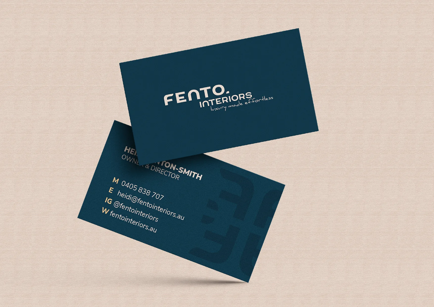 Fento Interiors brand guidelines page