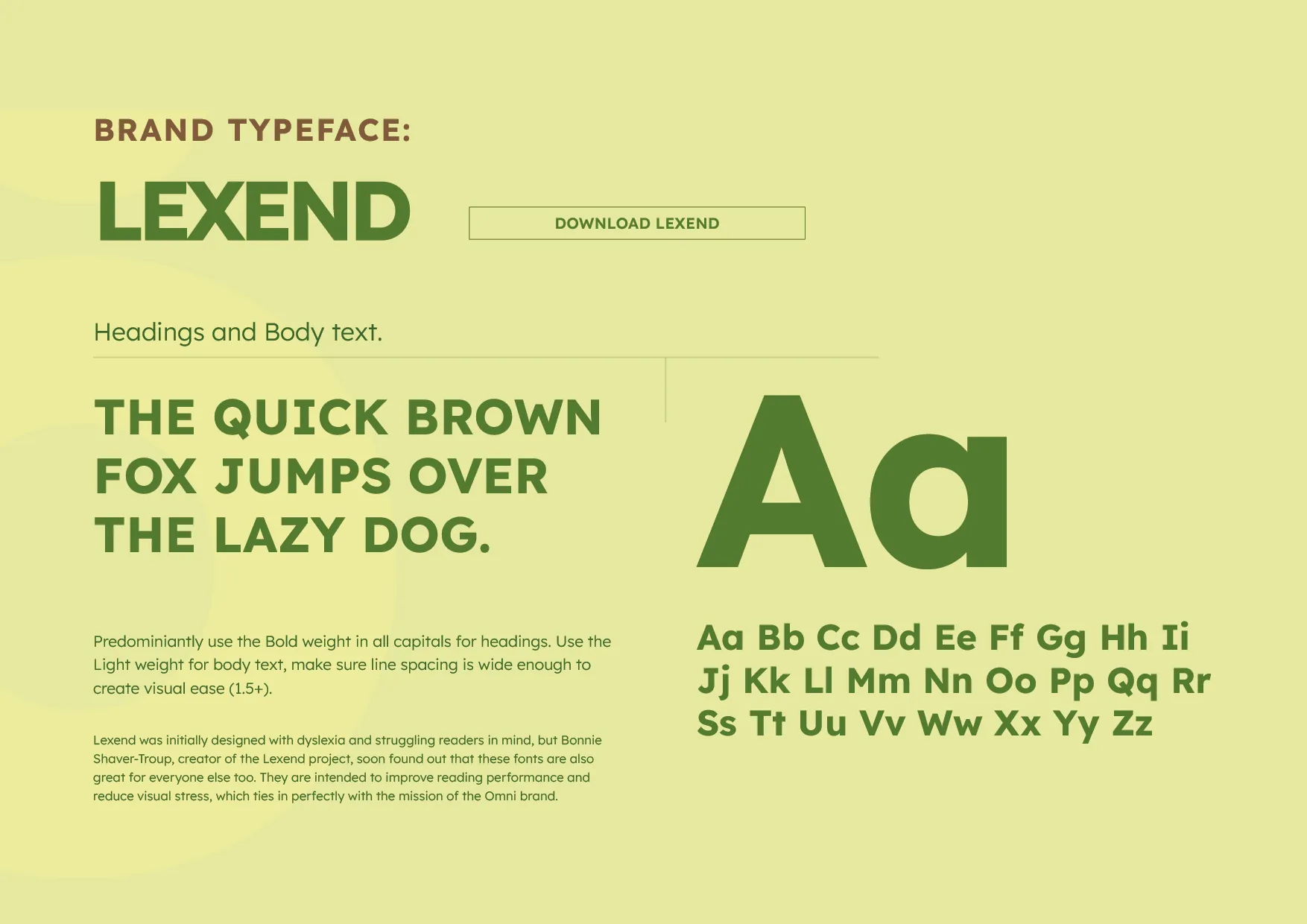Omni Flooring brand guidelines page