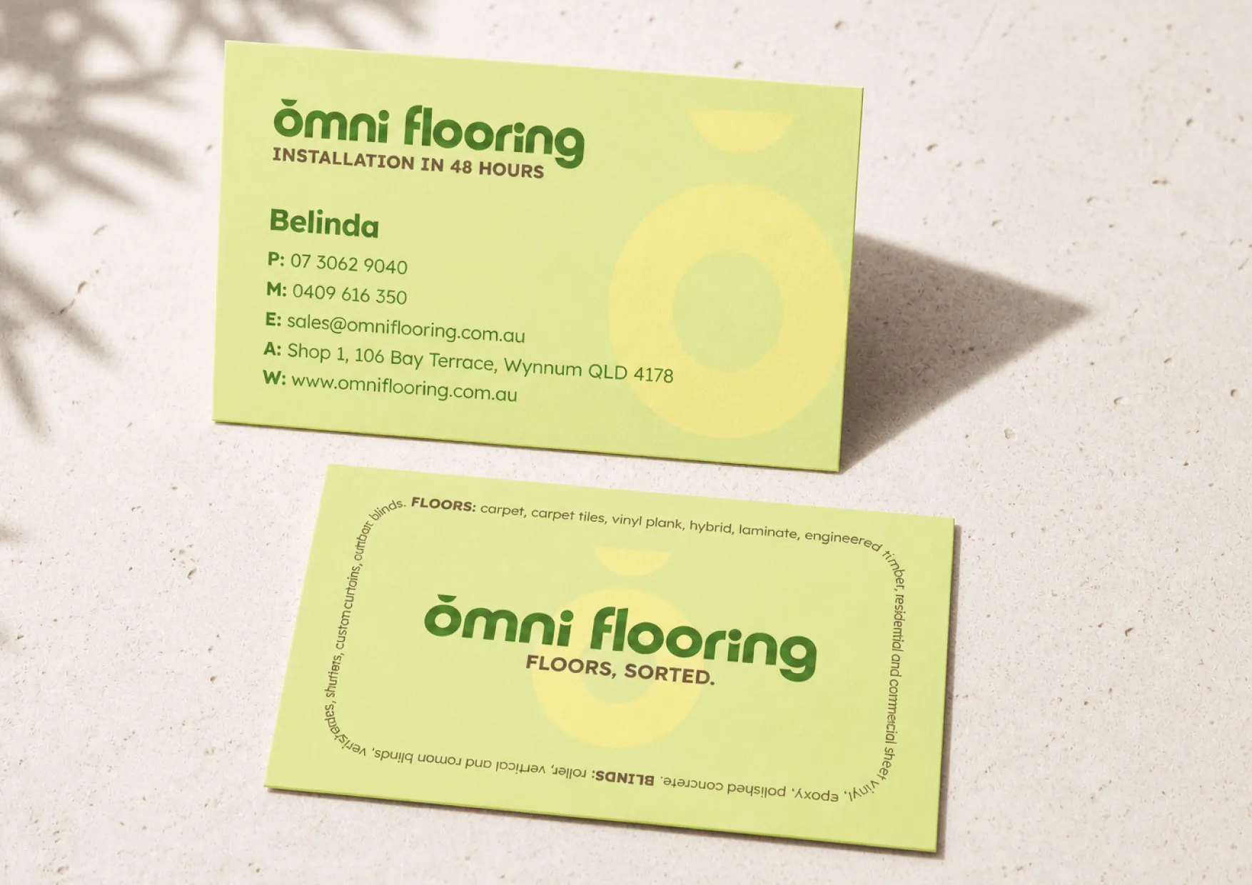 Omni Flooring brand guidelines page