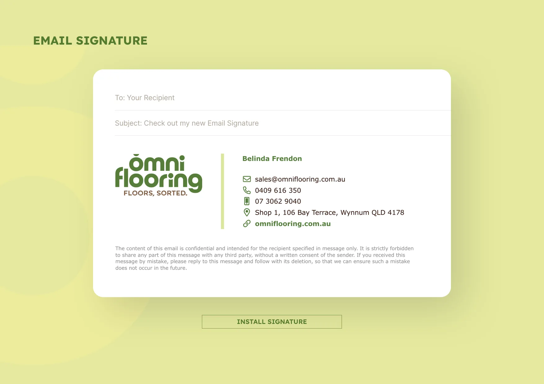 Omni Flooring brand guidelines page