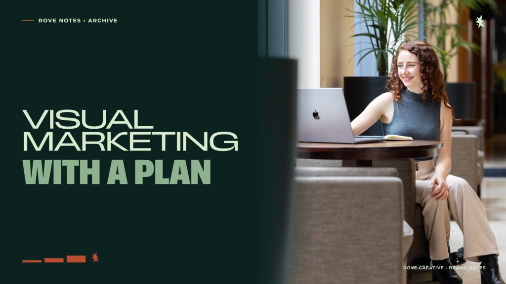 Kate Smith working at her laptop with the headline Visual marketing with a plan